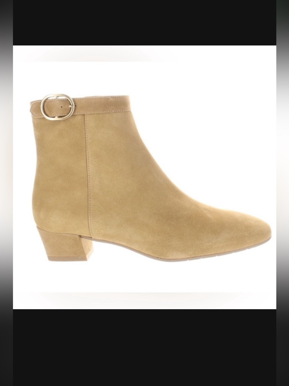AQUATALIA Nila Tan Suede Sz 8 Ankle Booties Side Zipper Orig $395 Exc Cond